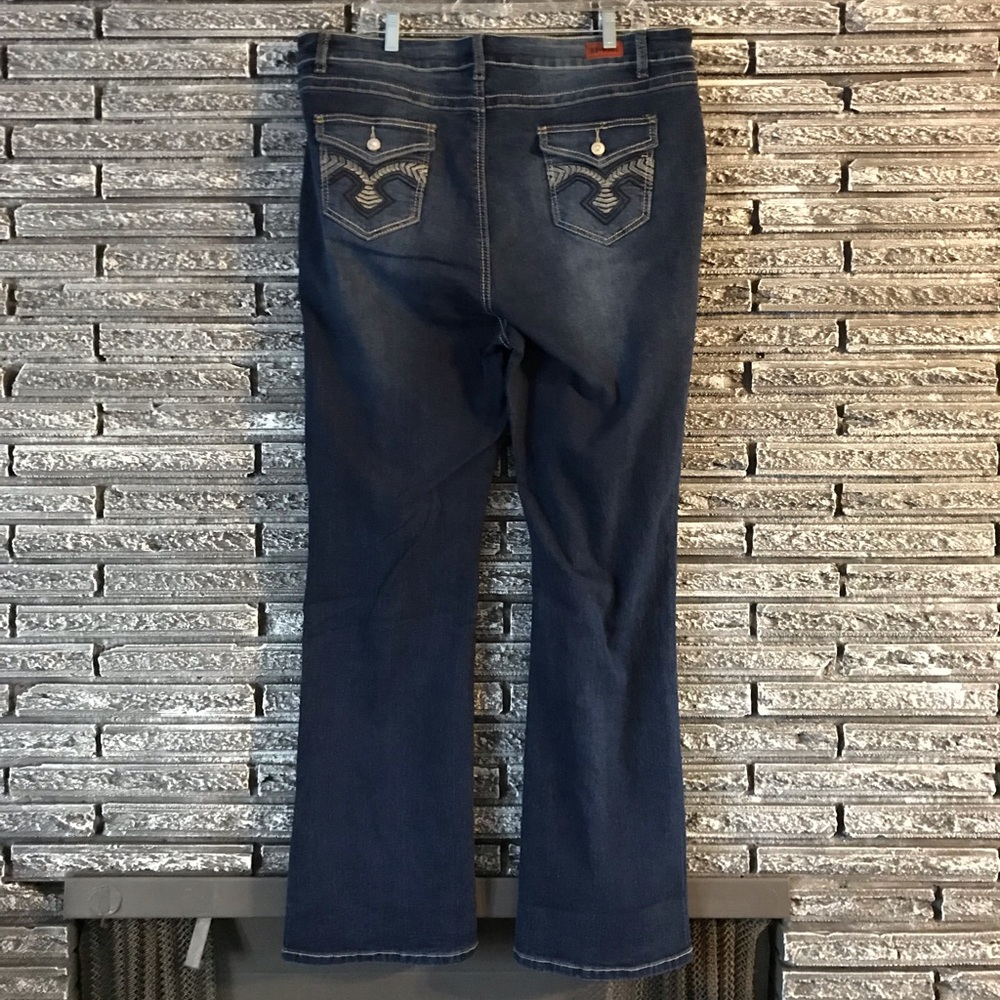 Dark wash boot cut jeans